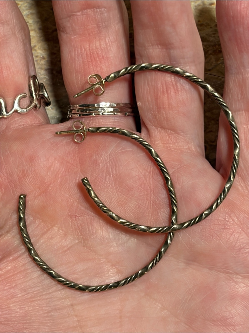 Vintage Sterling Silver Braided Hoop Earrings